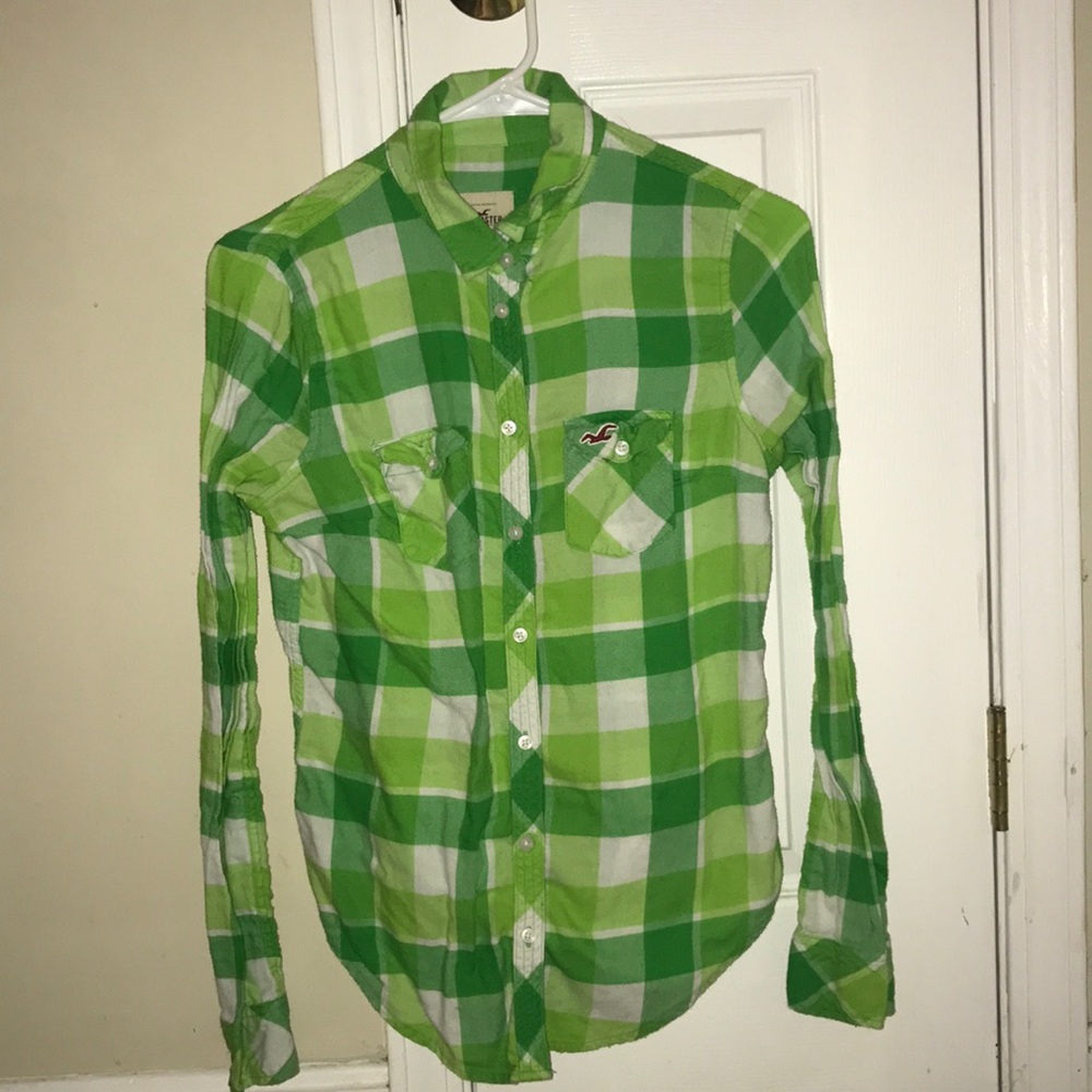 Green Hollister flannel